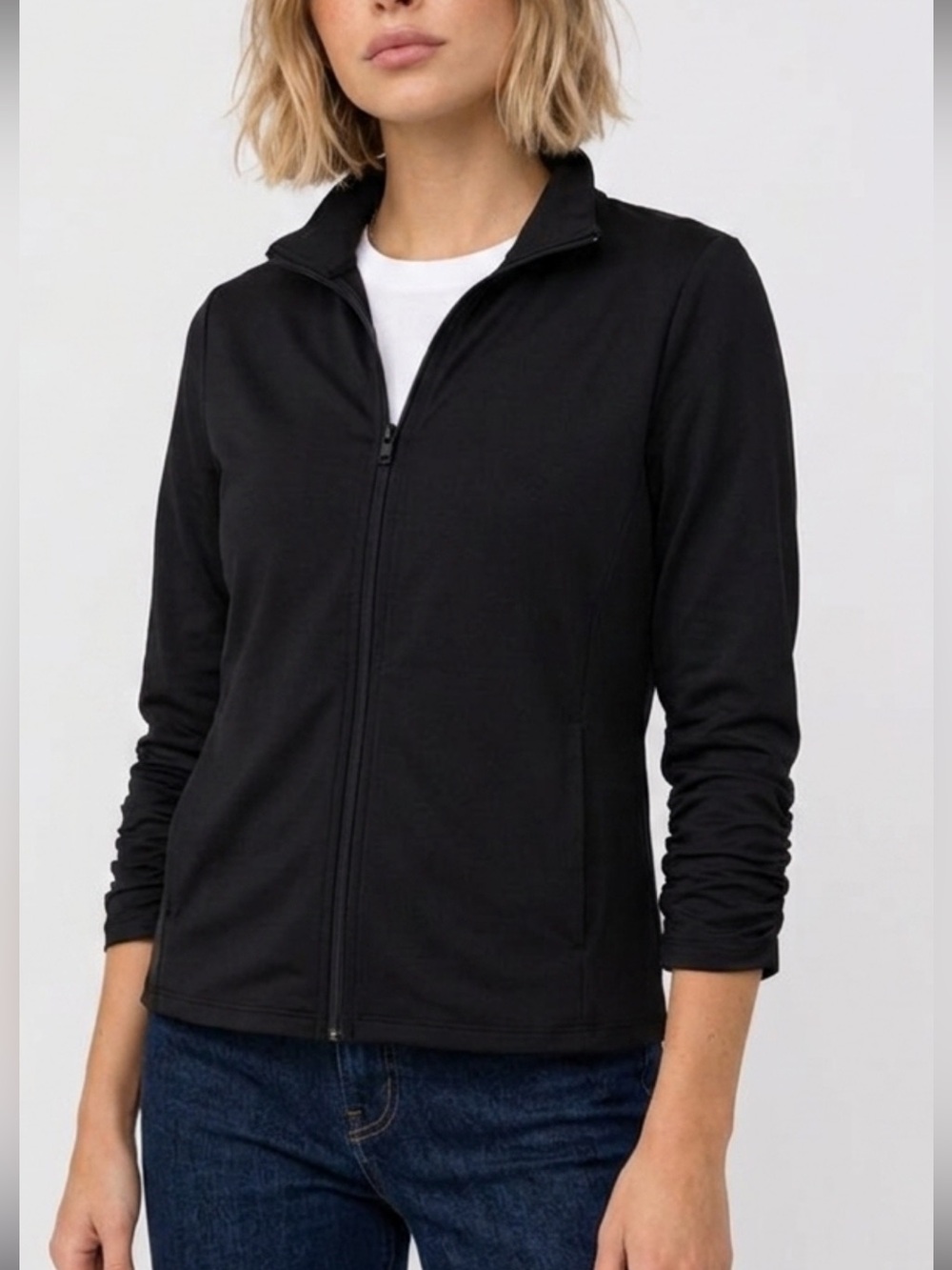 Joe  Fresh jacket ruched sleeves full zip XL NWOT